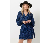 Alix The Label Damen Kleider Ladies Woven Sketchy Animal Dress With Knot - Kobalt