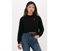 Lyle & Scott Damen Pullover & Cardigans Cropped Sweatshirt - Schwarz