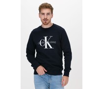 Calvin Klein Herren Pullover Iconic Monogram Crewneck - Blau