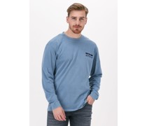 Edwin Herren Polos & T-Shirts Hanadorobo V Natural Ts Ls - Blau