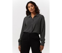 Vanilia Damen Blusen Dotted Short Shirt - Schwarz