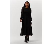Na-kd Damen Kleider Smocked Detail Ankle Dress - Schwarz
