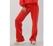 Alix The Label Damen Hosen Ladies Knitted Two Tone Bull Pants - Rot