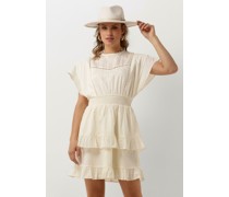 Scotch & Soda Damen Kleider Mini Dress With Broderie Anglaise - Nicht-gerade Weiss