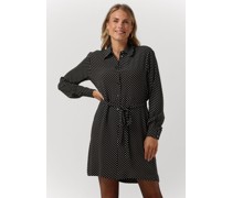 Vanilia Damen Kleider Dotted Shirt Dress - Schwarz