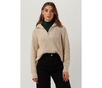 Cc Heart Damen Pullover Avery Zip Knit Sweater - Sand