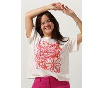 Fabienne Chapot Damen Tops & T-Shirts Fay Bloom Pink T-shirt - Ecru