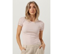Rosemunde Damen Tops & T-Shirts Benita Silk T-shirt W/ Lace - Hell-Pink