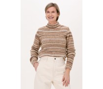 Vanilia Damen Pullover Stripe Col Knit - Grau