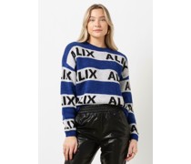 Alix The Label Damen Pullover & Cardigans Ladies Knitted Alix Stripe Pullover - Kobalt