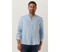 Scotch & Soda Herren Hemden Regular-fit Linen Shirt With Sleeve Roll-up - Hellblau