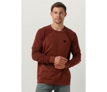 Cast Iron Herren Pullover & Cardigans Crewneck Cotton Heather Plated Crewneck - Rost