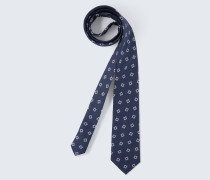 Krawatte mit Seide in Navy gemustert