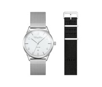 Set Code TS weiße Uhr und schwarzes Armband