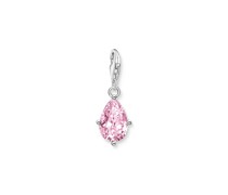 Charm-Anhänger pinker Tropfen Silber