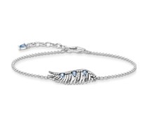 Armband Phönix-Flügel mit blauen Steinen silber