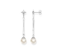 Ohrringe Perle mit Stern silber