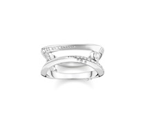 Ring Welle mit weißen Steinen