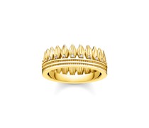Ring Krone Blätter gold