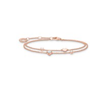 Armband mit Herzen und weiße Steine roségold