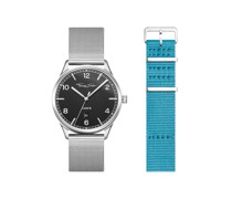 Set Code TS schwarze Uhr und türkises Armband