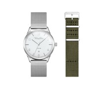 Set Code TS weiße Uhr und khaki Armband