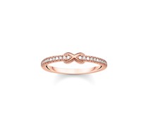 Ring Infinity mit weißen Steinen roségold