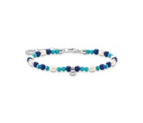 Armband mit blauen Steinen und Perlen