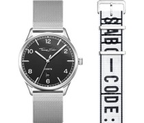 Set Code TS schwarze Uhr und weißes Urban Armband