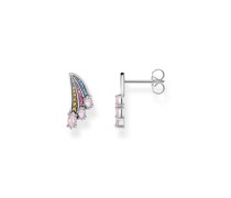 Ohrstecker bunter Kolibri Flügel silber