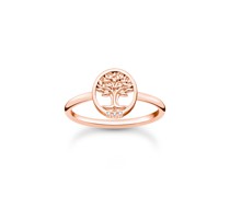 Ring Tree of Love mit weißen Steinen roségold
