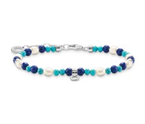 Armband mit blauen Steinen und Perlen