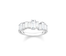 Ring weiße Steine Baguette-Schliff