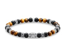 Armband mit schwarzen Onyx-Beads und Tigerauge-Beads Silber