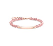 Armband rosa Perlen roségold mit Gravur