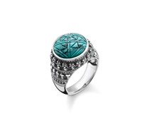 Ring Ethno Totenköpfe türkis