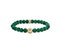 Beads-Armband aus grünen Steinen vergoldet