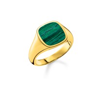 Ring klassisch grün-gold