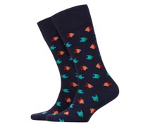 Socken aus Baumwollgemisch mit Fisch-Motiv Marine
