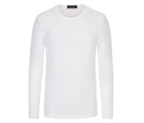 Longsleeve Shirt aus Viskose, O-Neck, Stretch-Anteil Weiß