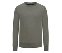 Trusted Handwork, Sweatshirt aus Garment Dyed Baumwolle Mittelgrau