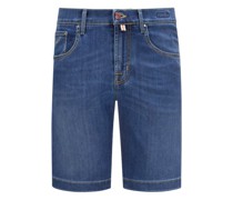 Denim Bermudas mit Stretchanteil, Slim Fit Mittelblau