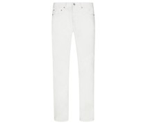 Leichte 5-Pocket Hose John mit Stretchanteil, Slim Fit Weiß