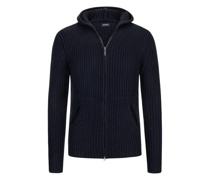 Strickjacke aus reinem Kaschmir Marine