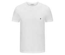 Dondup T-Shirt in Jersey-Qualität mit gummiertem Logo-Emblem