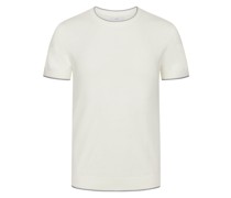 Eckerle Softes Strick-Shirt mit Seidenanteil und Kontraststreifen