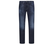 Jeans im Washed-Look, Movimento-Stretch, John, Slim Fit Mittelblau