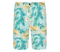 Bermudas mit floralem Print Türkis