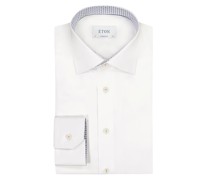 Eton Unifarbenes Hemd mit Ausputz, Contemporary Fit