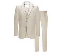 Ungefütteterer Anzug aus Baumwolle mit Stretchanteil Beige